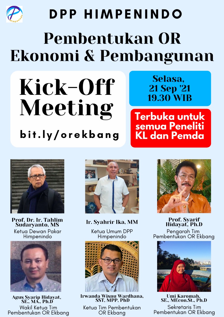 Kick off Meeting Pembentukan Organisasi Riset Ekonomi dan Pembangunan